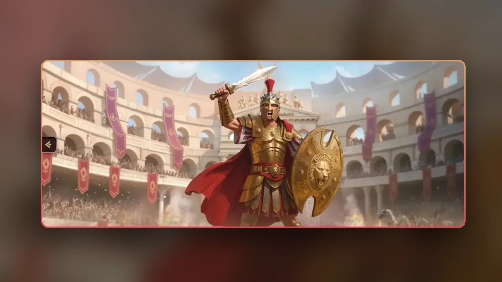 Il banner di Lanista con il gladiatore che apre il sito