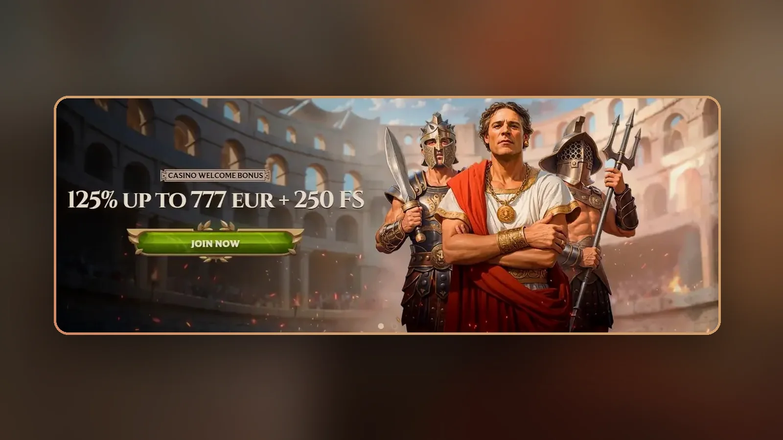 Il banner del benvenuto casinò di Lanista, alternativo al bonus sport
